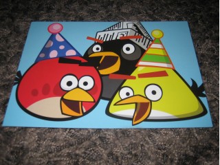 Angry Birds Juhlat postikortti sininen